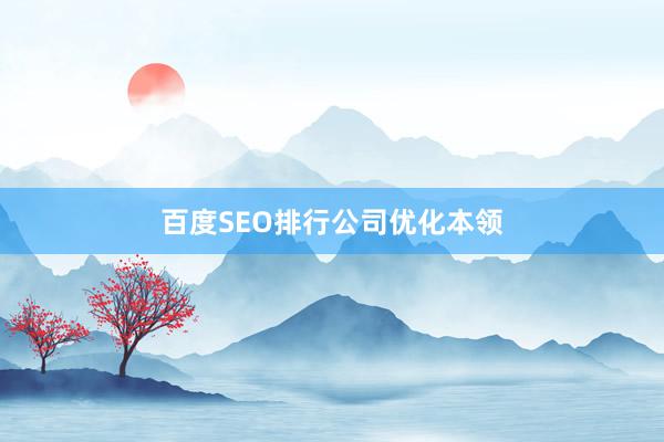 百度SEO排行公司优化本领