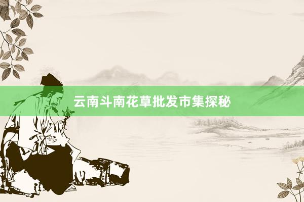 云南斗南花草批发市集探秘